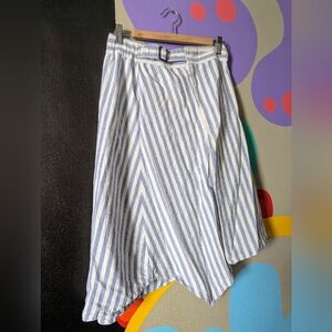 Blue and White Striped Women's Skirt